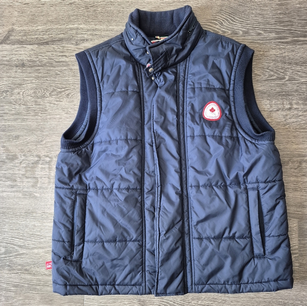 HBC Olympic Canada 06 Navy Blue Puffer Vest Large L Vintage
